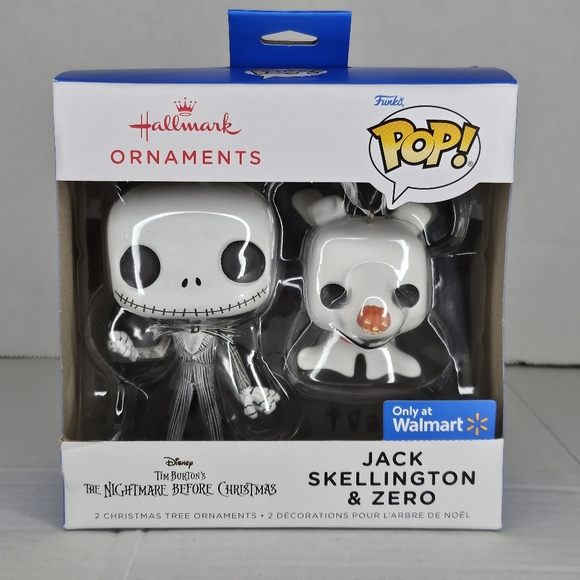 New Hallmark Funko Pop Jack Skellington Zero 2 Pack Ornaments Nightmare Before - Picture 2 of 8